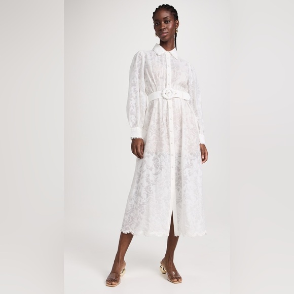 $540 Hemant and NanditaLong Shirt Dress With Buckle Belt And Slip size M